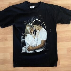 Rare Vintage 90s Buffy the Vampire Slayer T-Shirt Buffy/Angel Blue Grape NOS